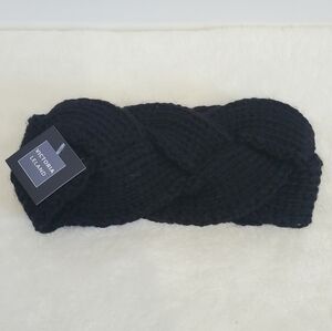 NWT Victoria Leland Black Winter Chunky Cable Knitted Braided Headband